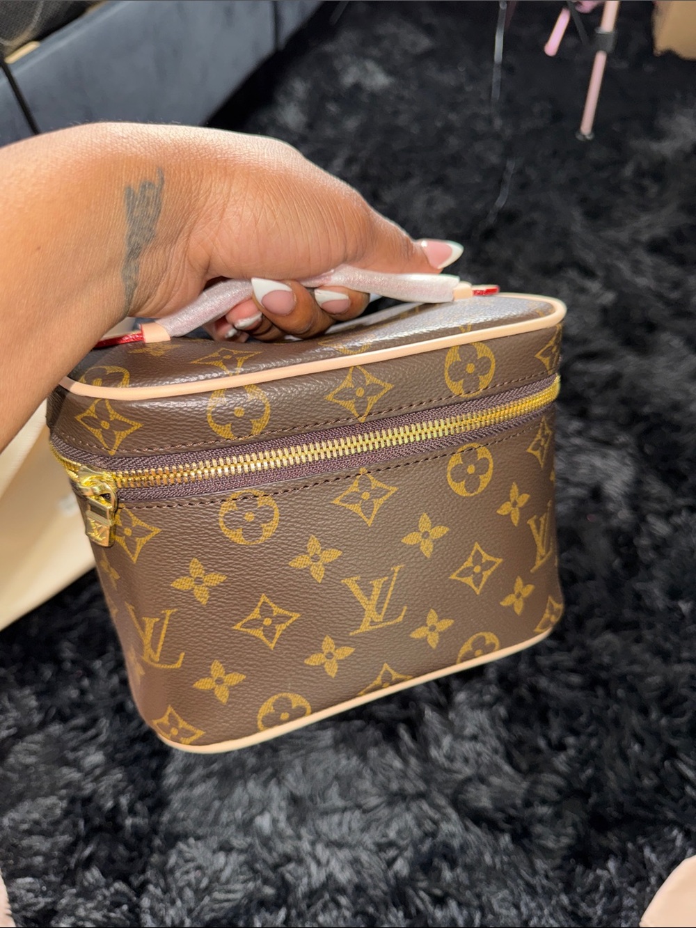 Louis Vuitton Monogram Canvas Cosmetic Case with Gold Hardware